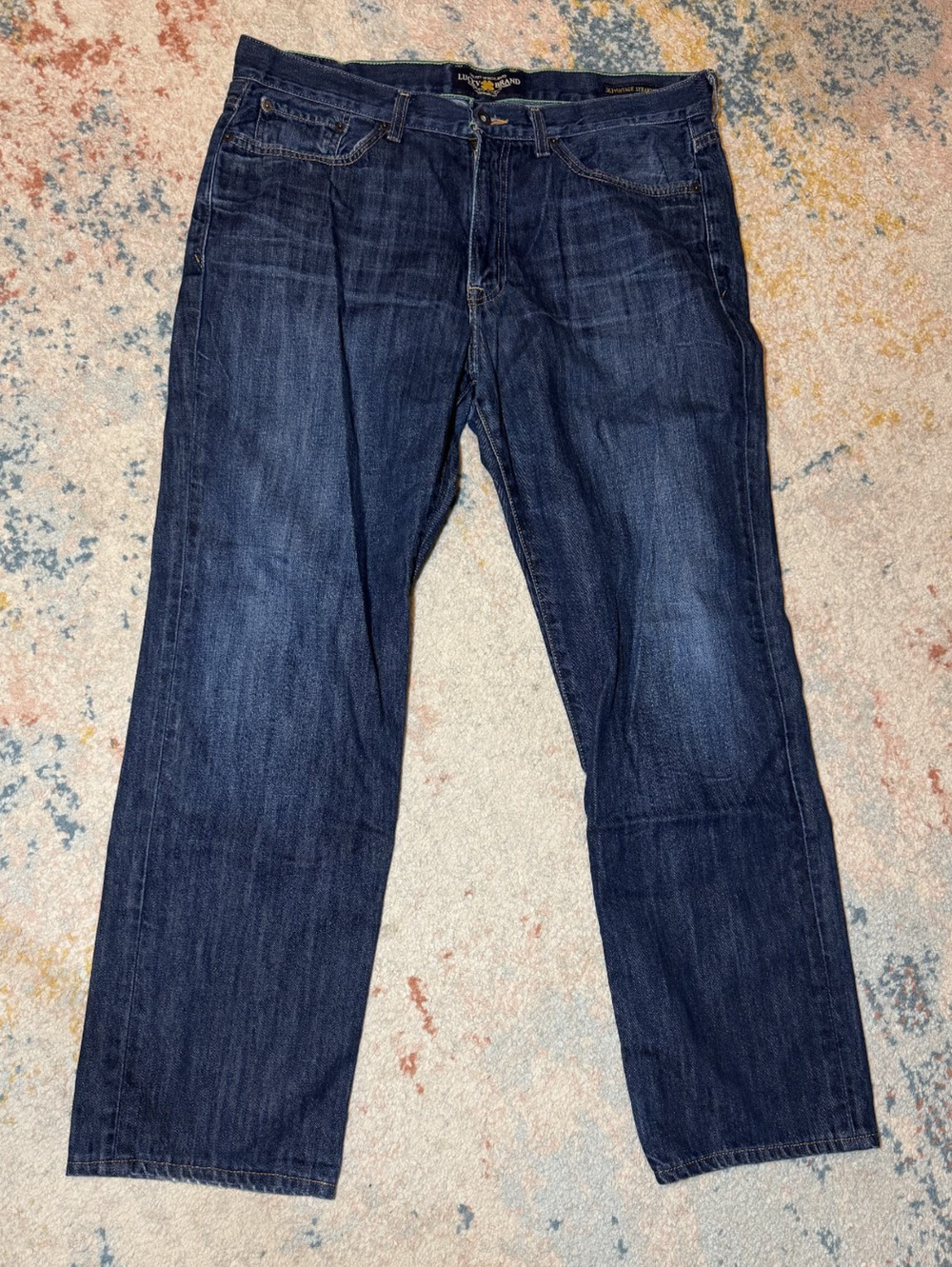 Lucky Brand 363 Vintage Straight Jeans Men's 36x32 Blue Wash Denim Pants